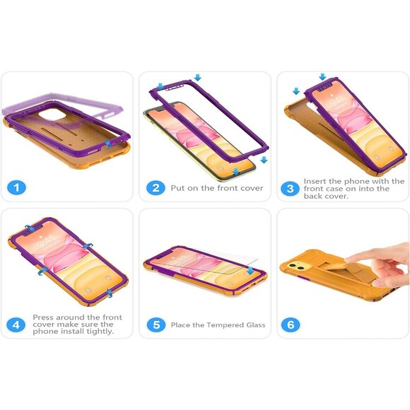 Kickstand case for iPhone 11 Military Grade Shockproof 360 Protective - Picture 7 of 7